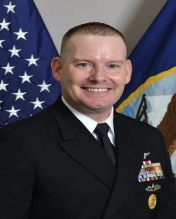 Command Senior Chief Shawn Wingle in U.S. Navy dress uniform